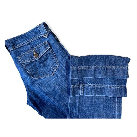 Eddie Bauer Womens Boot Cut Jeans Blue Pockets Dark Wash Mid Rise Denim 6 R - Picture 6 of 11